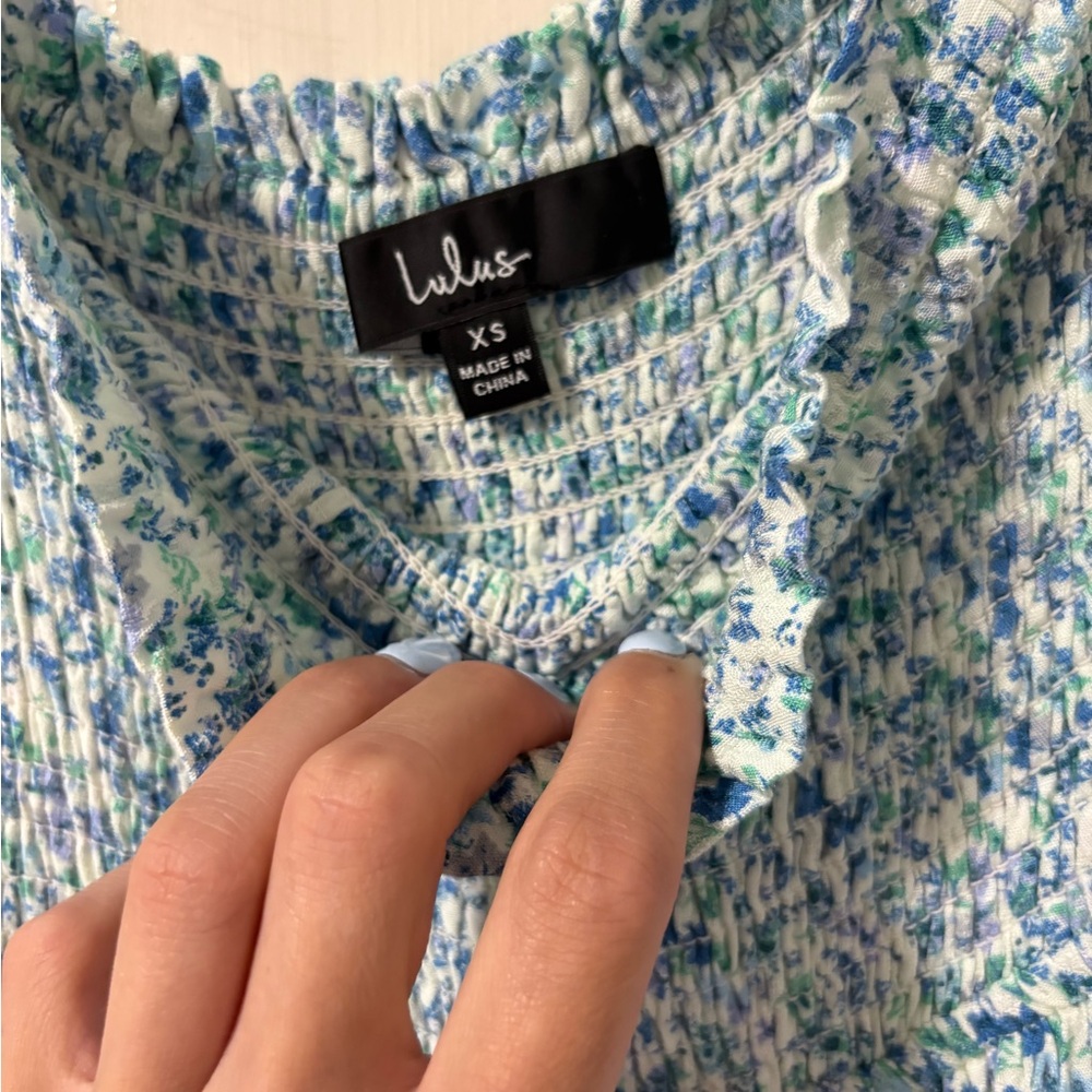 Lulus blue floral maxi dress